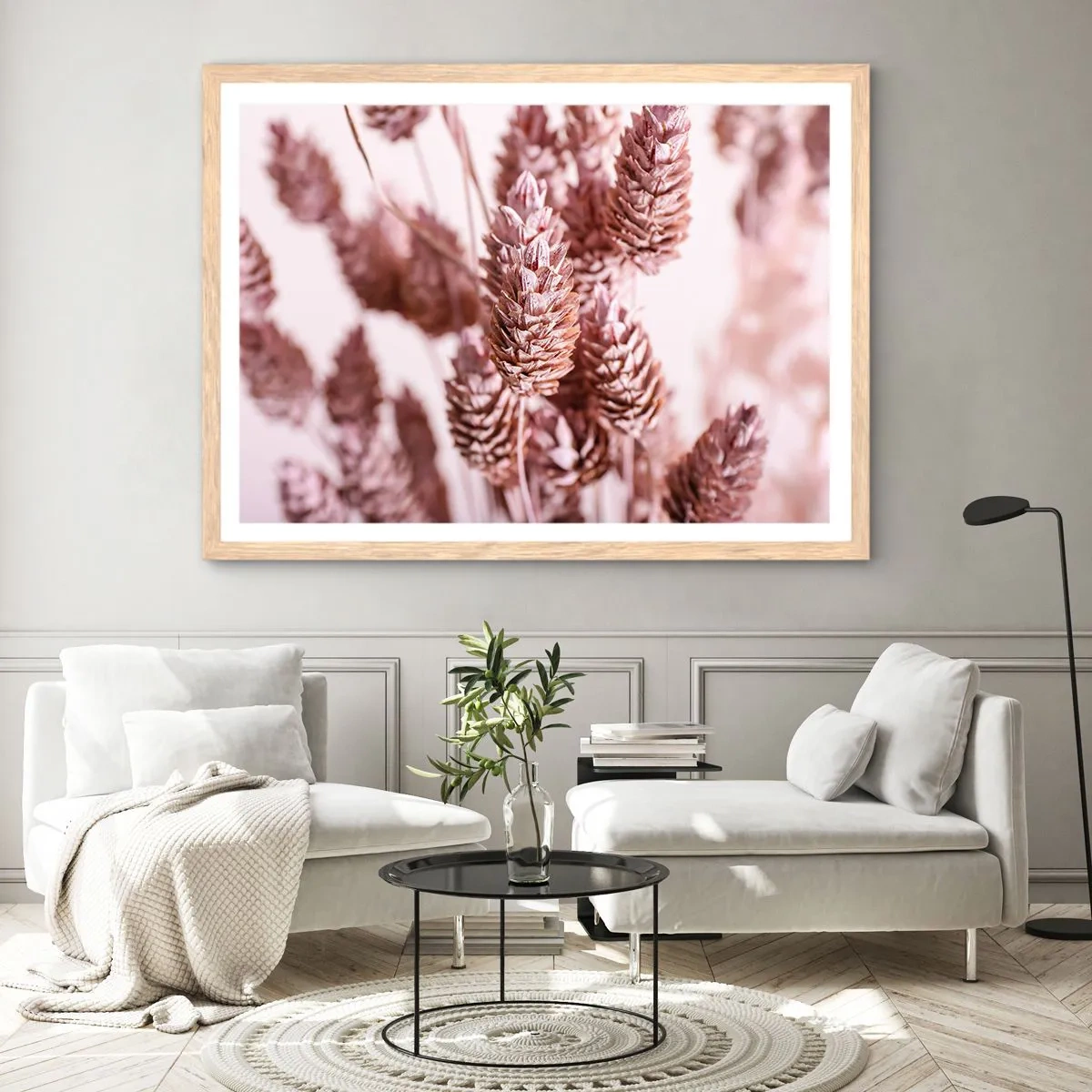 Poster in einem Rahmen aus heller Eiche - Scheinbar unauffällig - 100x70 cm