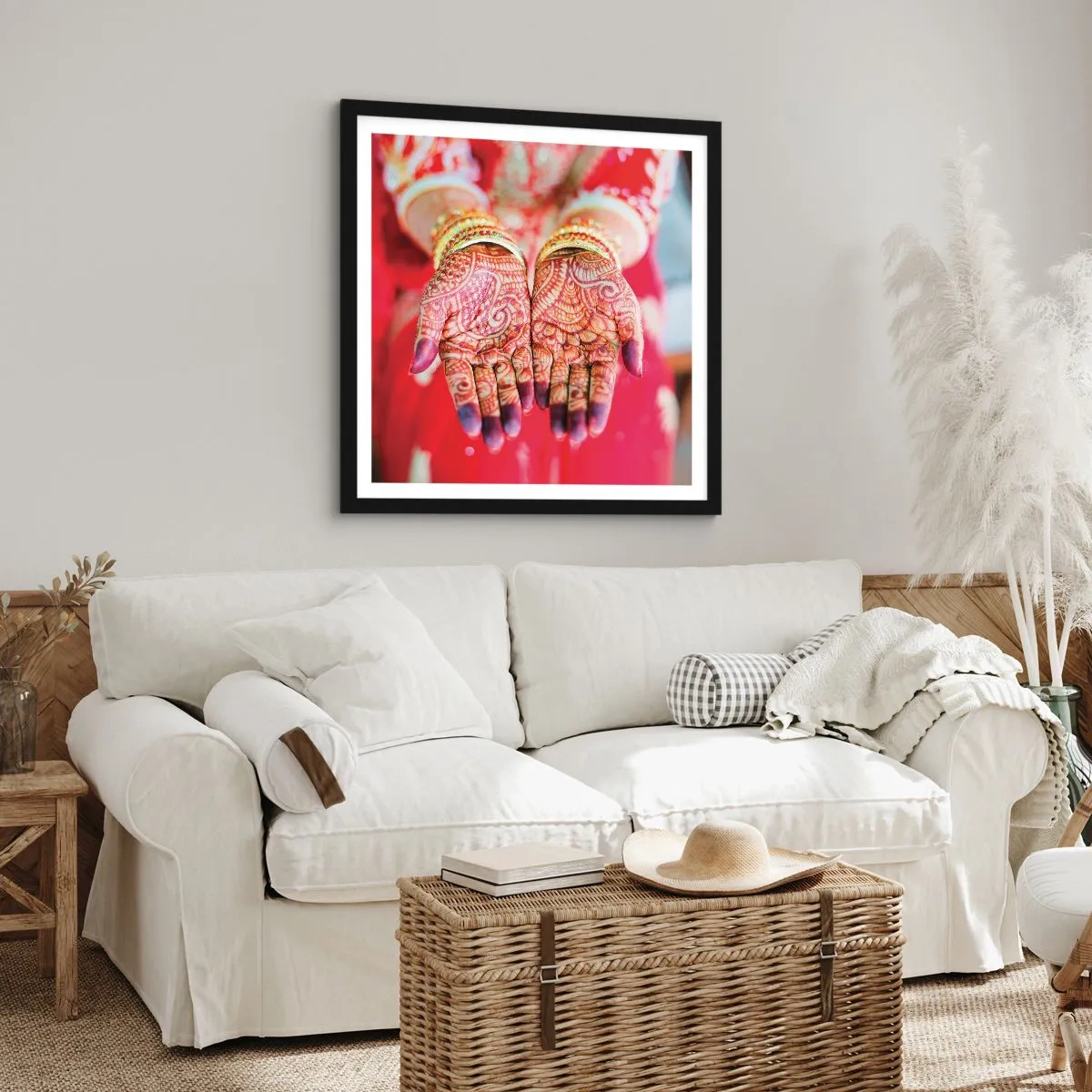 Poster in einem schwarzem Rahmen - Bereit, das Glück zu fangen? - 30x30 cm