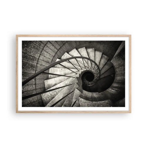 Poster in einem Rahmen aus heller Eiche - Treppe hoch, Treppe runter - 91x61 cm
