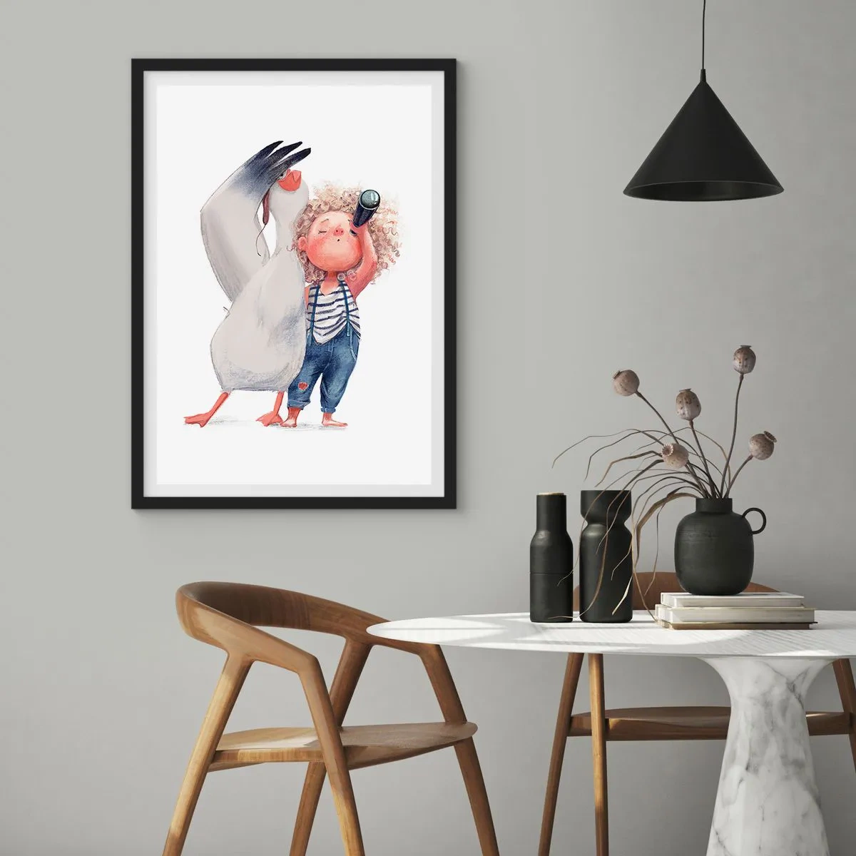 Poster in einem schwarzem Rahmen - Toller Reiseplan - 30x40 cm