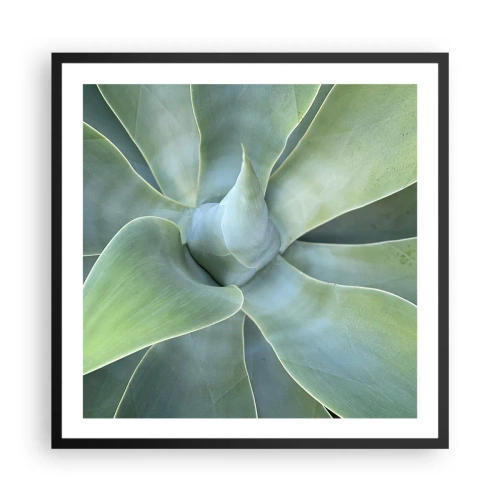 Poster in einem schwarzem Rahmen - Geburt des Grüns - 60x60 cm
