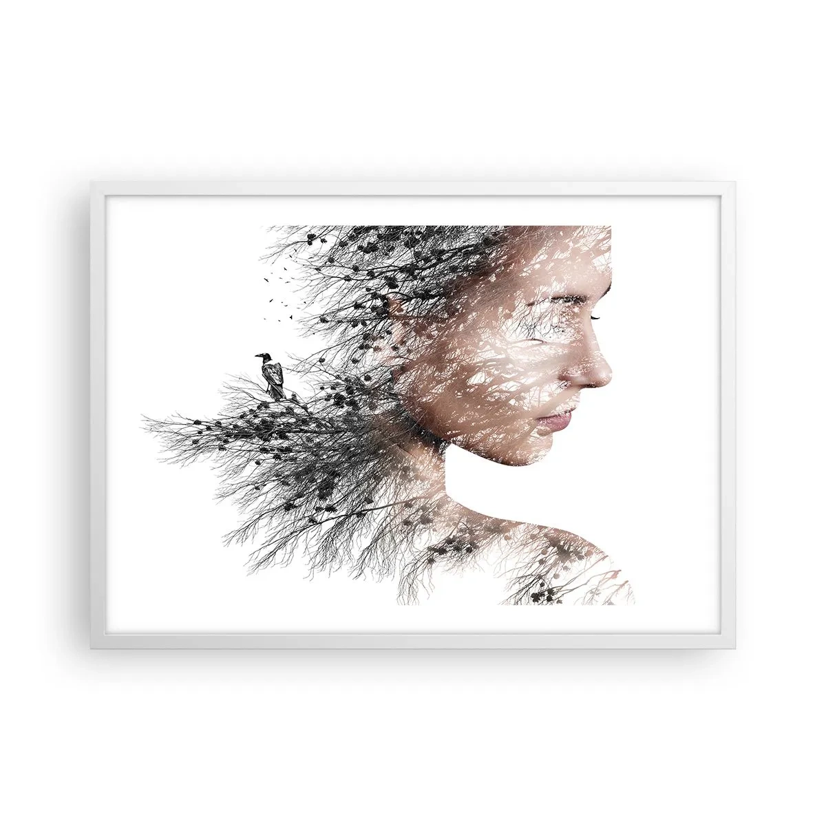 Poster in einem weißen Rahmen - Der Geist des Waldes - 70x50 cm