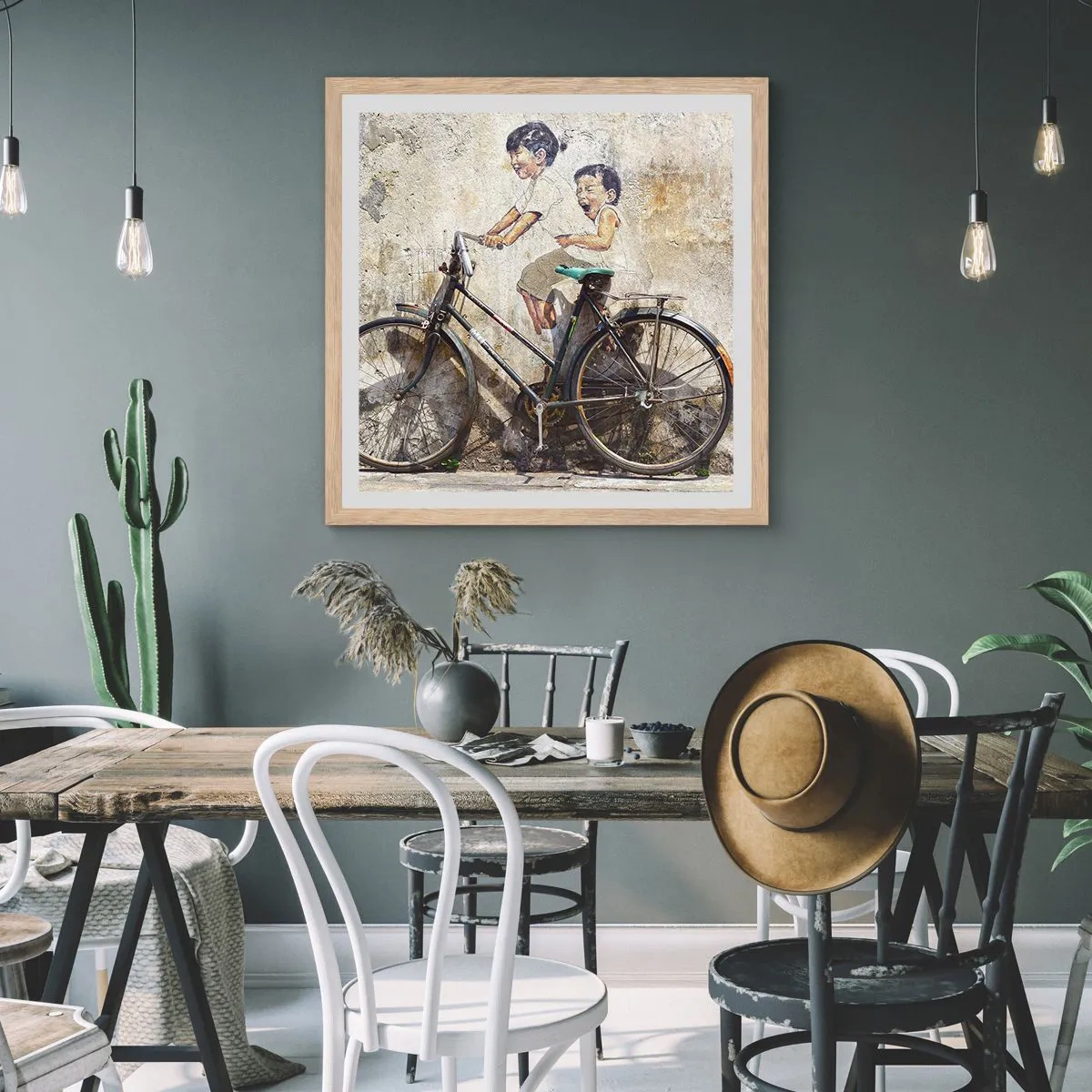 Poster in einem Rahmen aus heller Eiche - Richtig oder falsch? - 30x30 cm