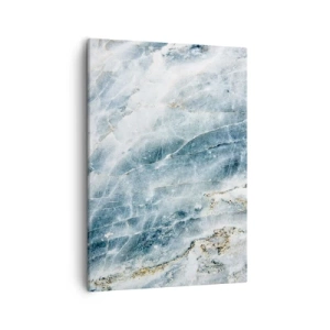 Bild auf Leinwand - Leinwandbild - Marmorstruktur in Blau- und Weißtönen - 50x70cm - Eiswelt - Moderne Wanddekoration für Wohnzimmer und Schlafzimmer ARTTOR