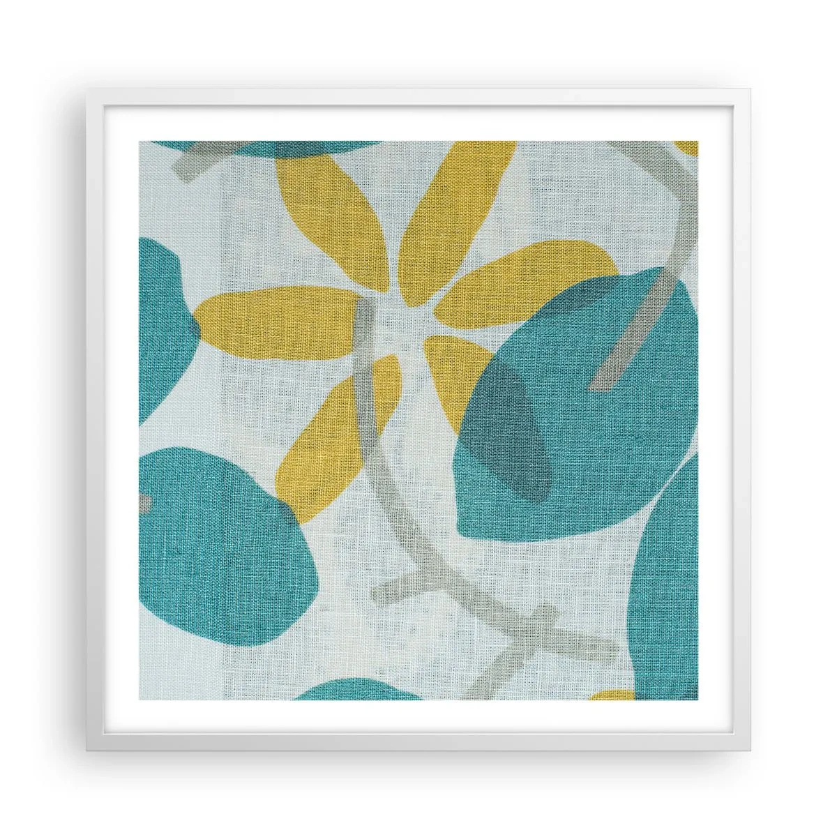 Poster in einem weißen Rahmen - Unter den azurblauen Blättern - 60x60 cm