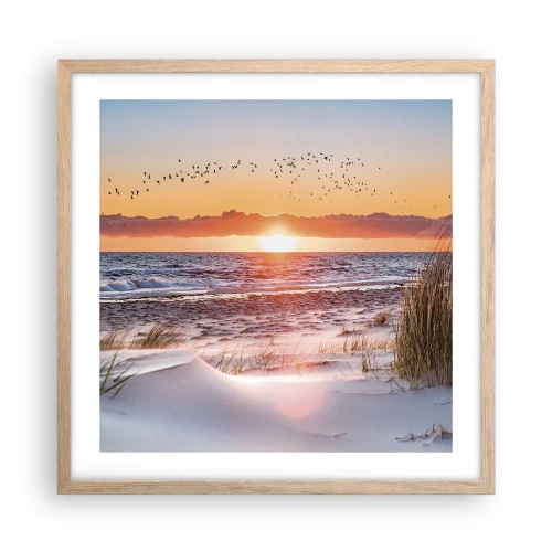 Poster in einem Rahmen aus heller Eiche - Horizontale Landschaft - 50x50 cm