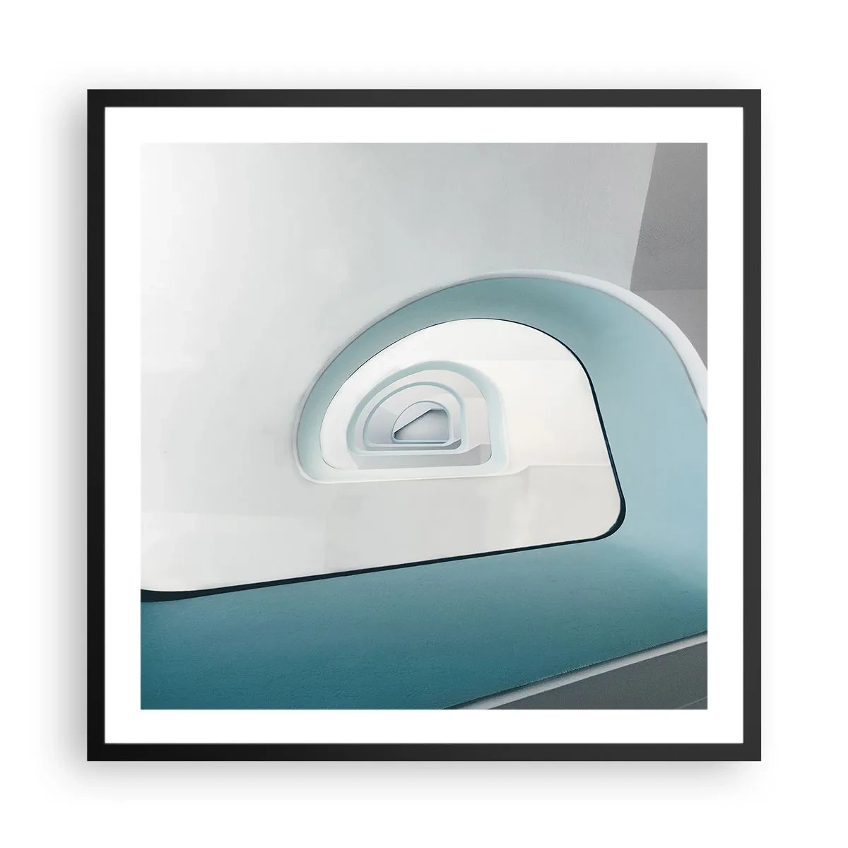 Poster in einem schwarzem Rahmen - Bis zum Ende des Blaus - 60x60 cm