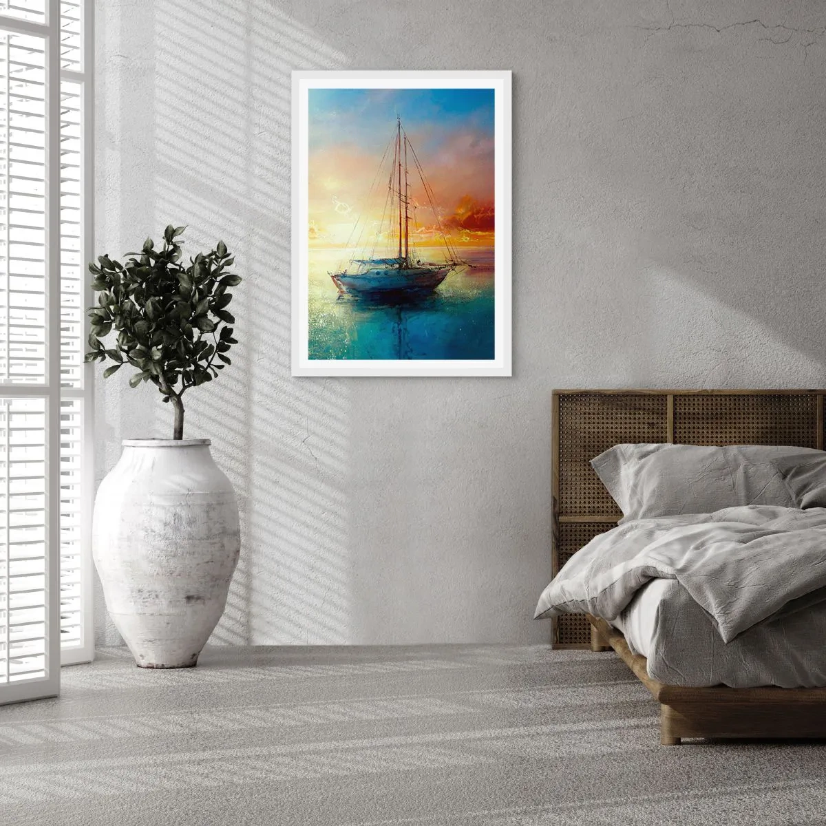 Poster in einem weißen Rahmen - In einer goldenen Bucht - 30x40 cm