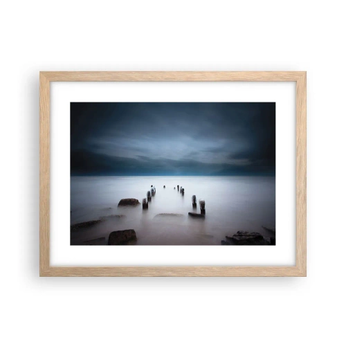 Poster in einem Rahmen aus heller Eiche - Nachdenklicher See - 40x30 cm