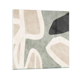 Glasbild - Bild auf glas - Komposition mit schwarzem Motiv - 60x60 cm