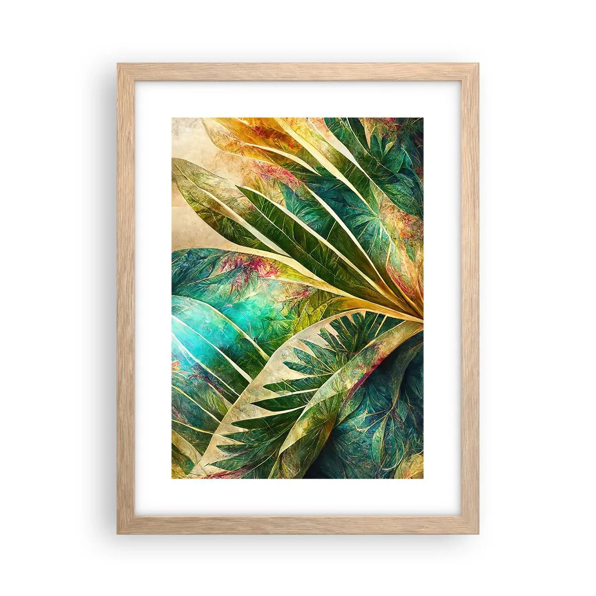 Poster in einem Rahmen aus heller Eiche - Farben der Tropen - 30x40 cm