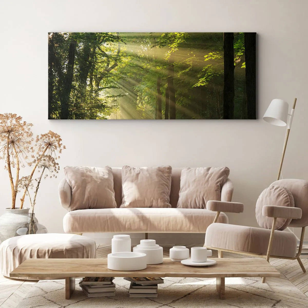 Bild auf Leinwand - Leinwandbild - Waldmoment - 90x30 cm