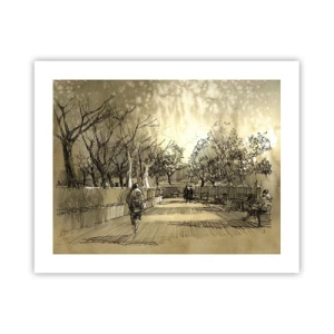 Poster - Ein Moment mit einer Feder angehalten - 50x40 cm