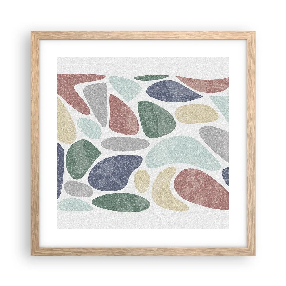 Poster in einem Rahmen aus heller Eiche - Mosaik aus pulverförmigen Farben - 40x40 cm