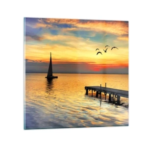 Glasbild - Bild auf glas - Abendrückkehr - 30x30 cm