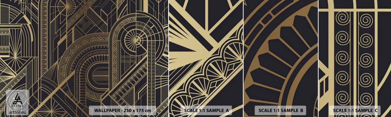 Fototapeten Muster Selbstklebend Deluxe Sticker - Konzepte, Ideen, Pläne - Abstraktion, Stück, Ornament - 100x30 cm