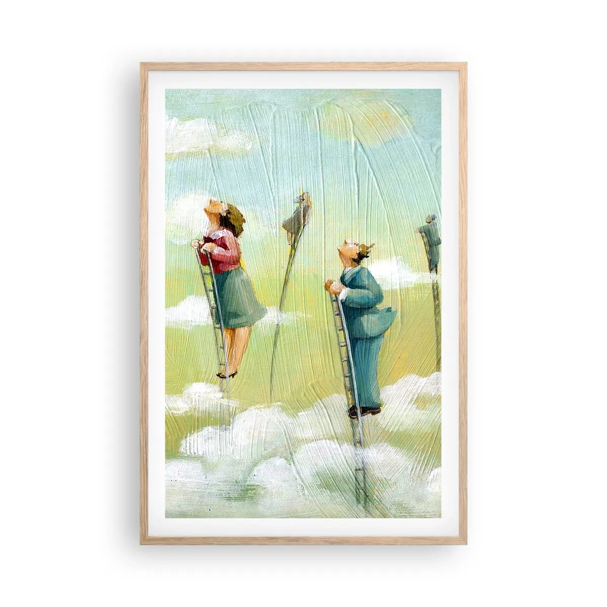 Poster in einem Rahmen aus heller Eiche - Hinter deinem Traum - 61x91 cm