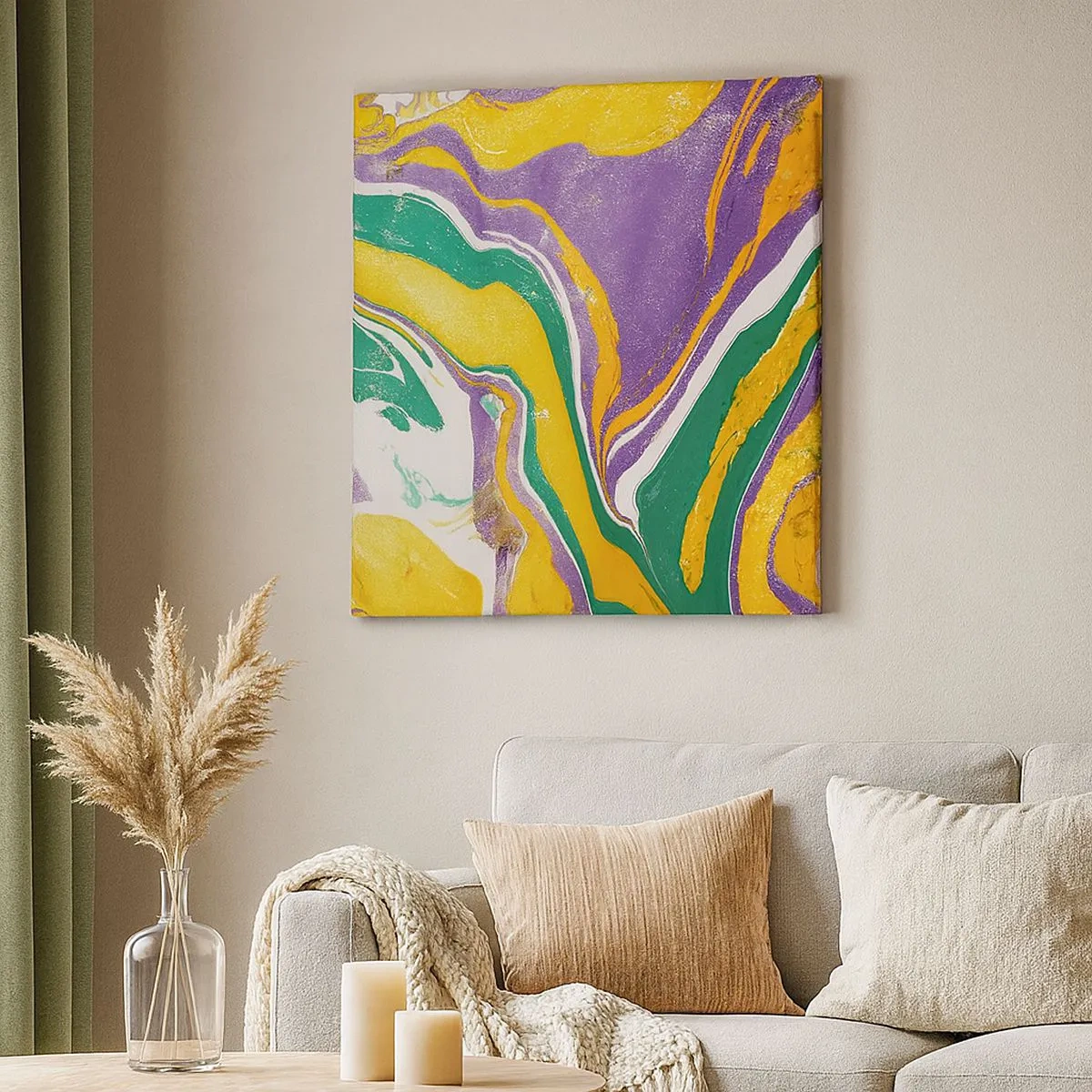 Bild auf Leinwand - Leinwandbild - Farbwellen - 30x30 cm