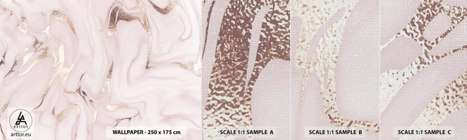 Fototapeten Muster Premium Canvas - In einem rosa Schal - Abstraktion, Stück, Moderne Kunst - 100x30 cm