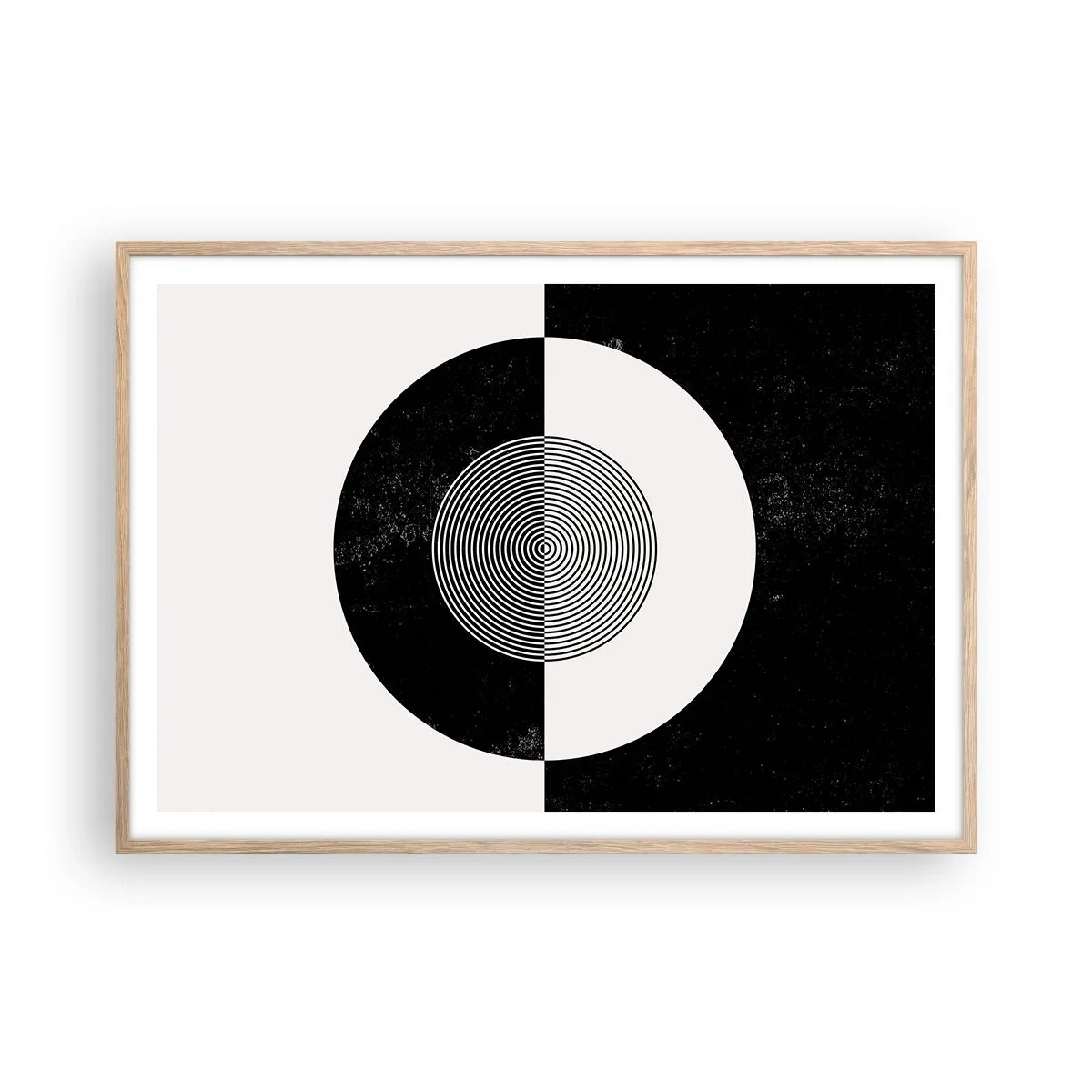 Poster in einem Rahmen aus heller Eiche - Harmonie in Schwarz und Weiß - 100x70 cm