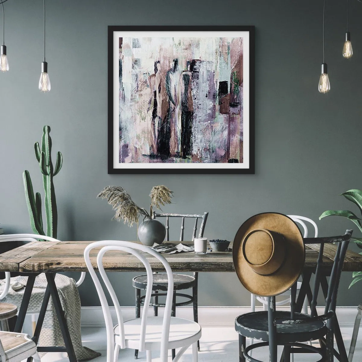 Poster in einem schwarzem Rahmen - Die geheimnisvolle Drei - 50x50 cm