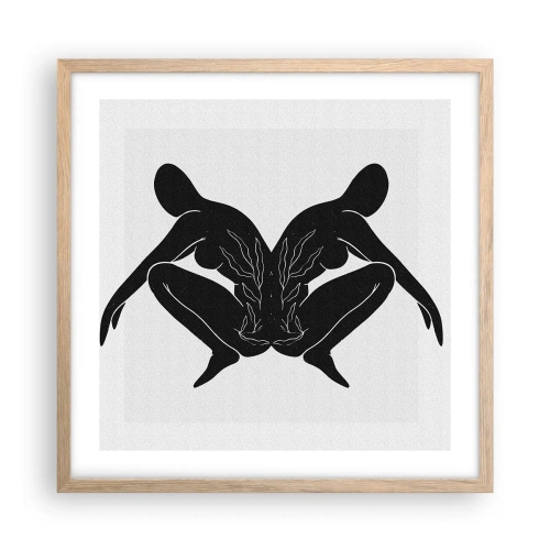 Poster in einem Rahmen aus heller Eiche - Gemeinsame Seele - 50x50 cm