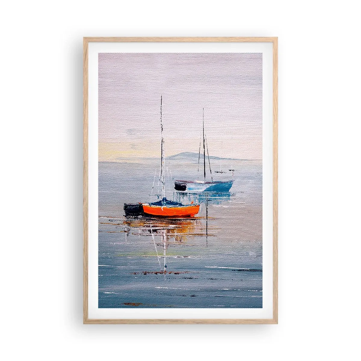 Poster in einem Rahmen aus heller Eiche - Wohlverdiente Ruhe - 61x91 cm