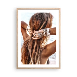 Poster in einem Rahmen aus heller Eiche - Eine Schwester von Wasser und Sonne - 50x70 cm