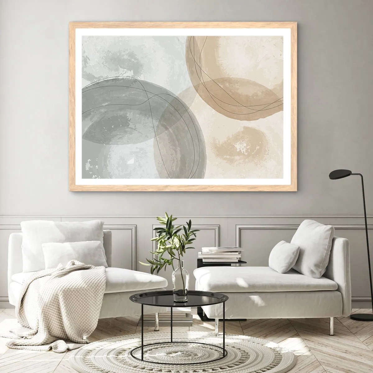 Poster in einem Rahmen aus heller Eiche - Welten durchdringen - 50x40 cm