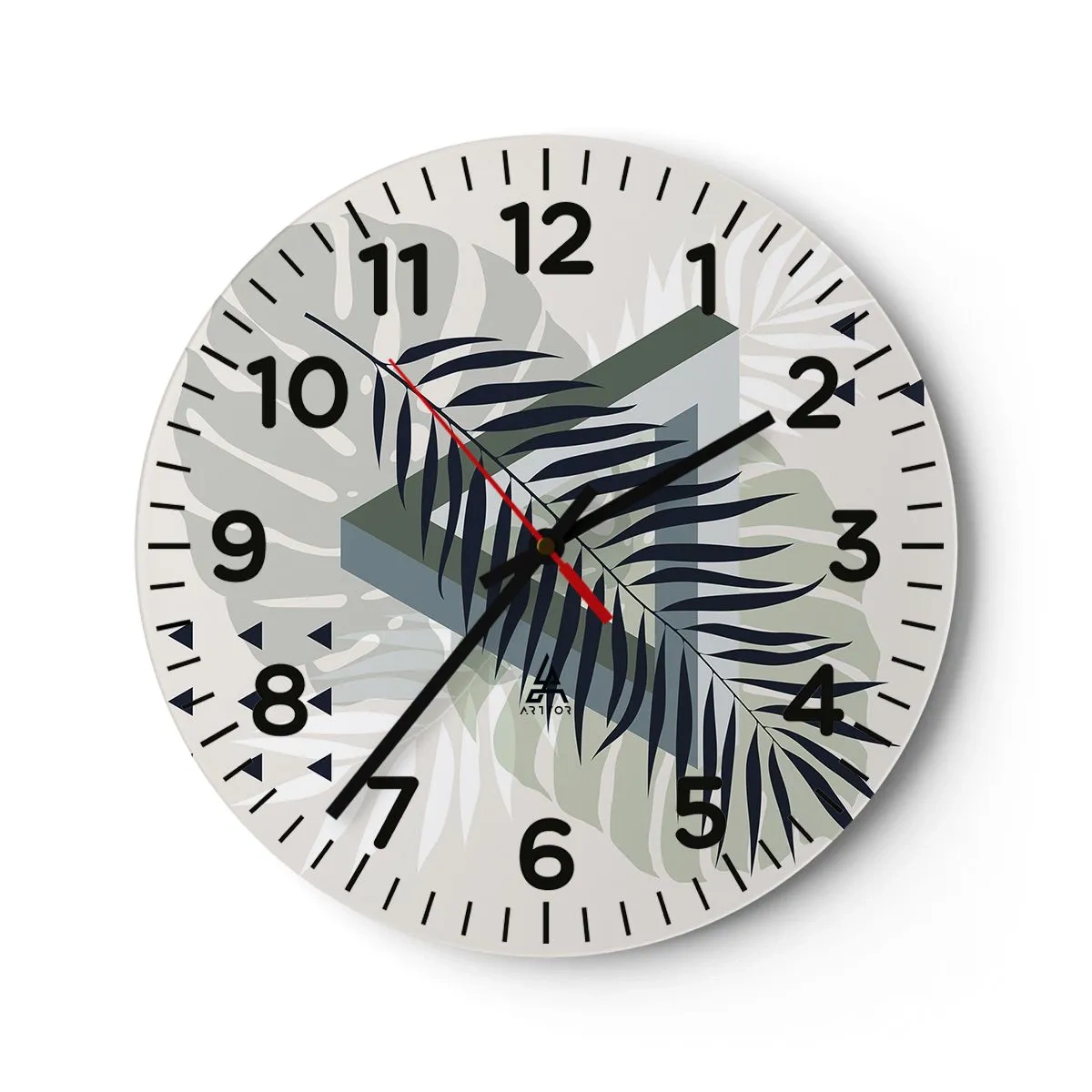 Wanduhr - Glasuhr - Natur und Geometrie – zwei Ordnungen? - 40x40 cm