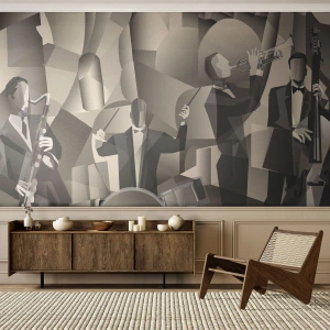 Fototapete Premium Canvas - Im Raum der Klänge - Abstraktion, Band, Jazz - 250x175 cm