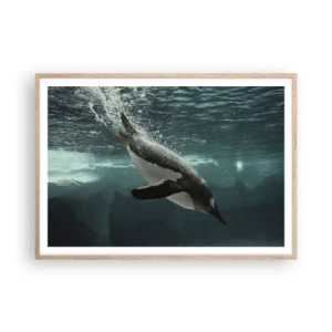 Poster in einem Rahmen aus heller Eiche - Willkommen in meiner Welt - 100x70 cm