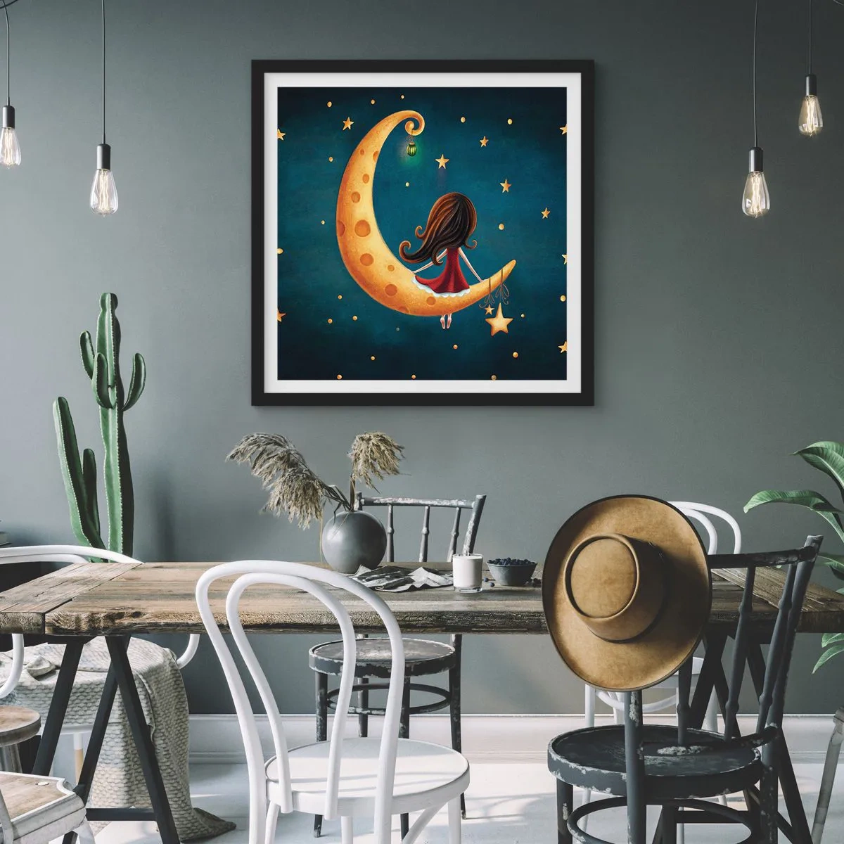 Poster in einem schwarzem Rahmen - Einmal… - 40x40 cm