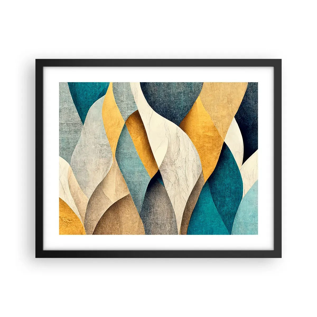 Poster in einem schwarzem Rahmen - Rhythmus und Welle - 50x40 cm