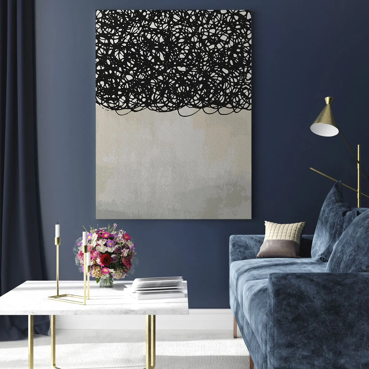 Glasbild - Bild auf glas - Turbulente Abstraktion - 70x100 cm