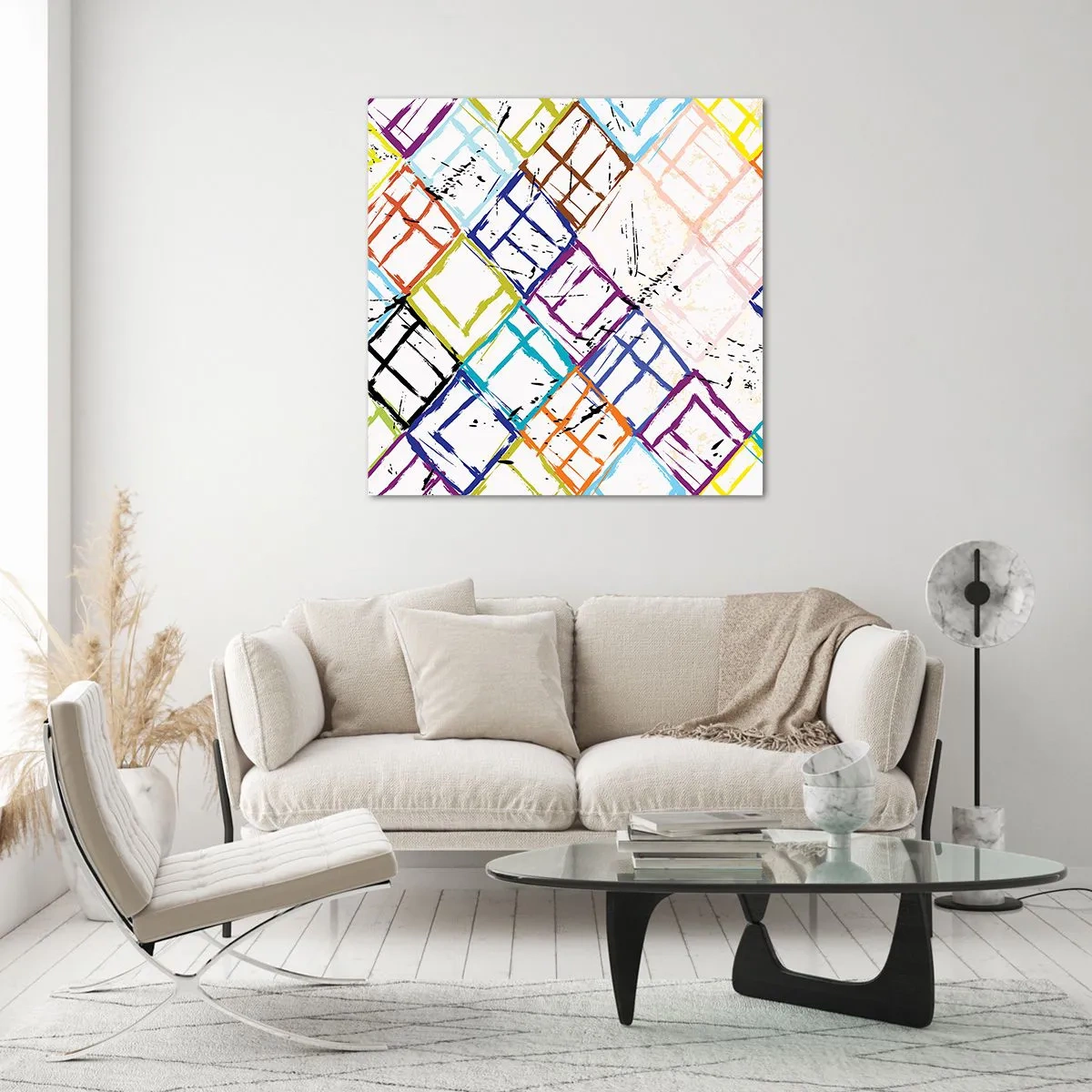 Glasbild - Bild auf glas - Zellen zu vermieten - 60x60 cm