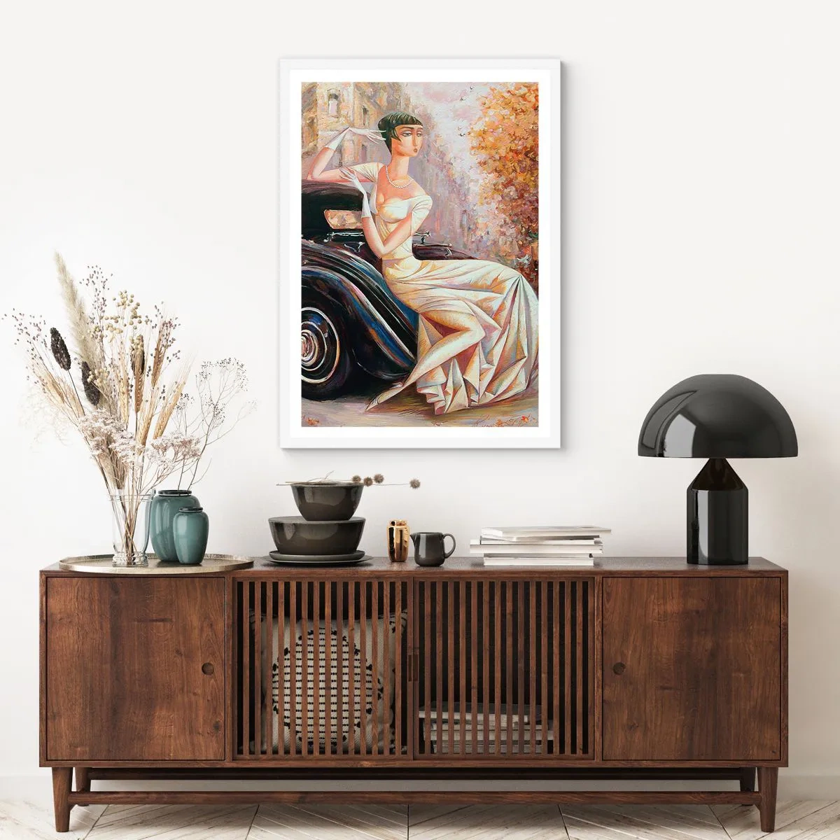 Poster in einem weißen Rahmen - Eleganz im Retro-Stil - 40x50 cm