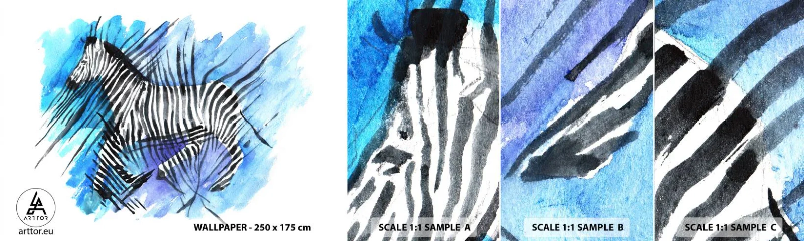 Fototapeten Muster Selbstklebend Deluxe Sticker - In Streifen versteckt - Tiere, Rippen, Afrika - 100x30 cm