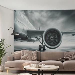 Maßgeschneiderte Fototapete Premium Sand - Die Macht ist da! - Flugzeug, Reise, Geschäft