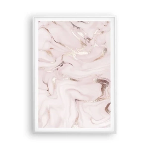 Poster in einem weißen Rahmen - In einem rosa Schal - 70x100 cm