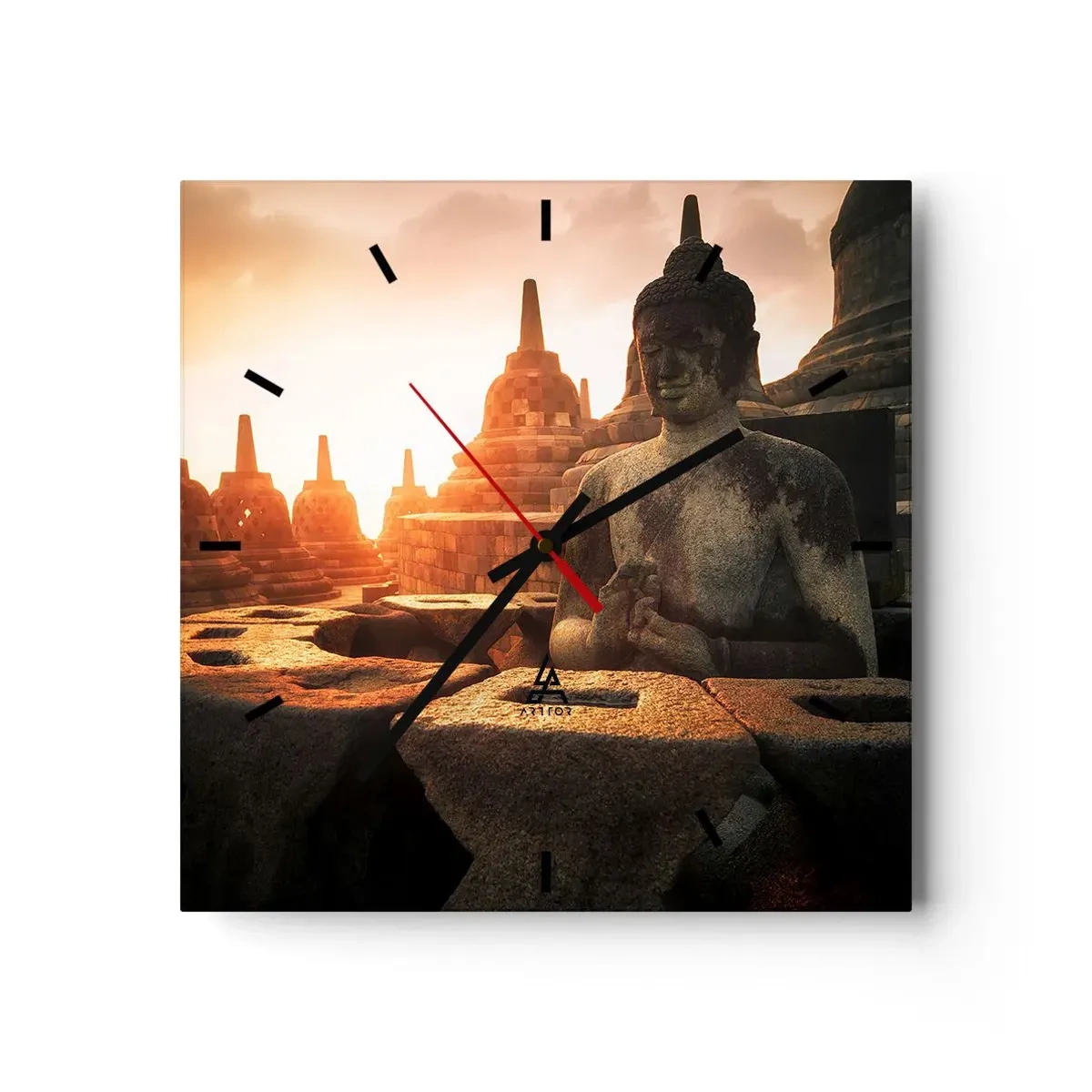 Wanduhr - Glasuhr - Wetter der großen Weisheit - 40x40 cm