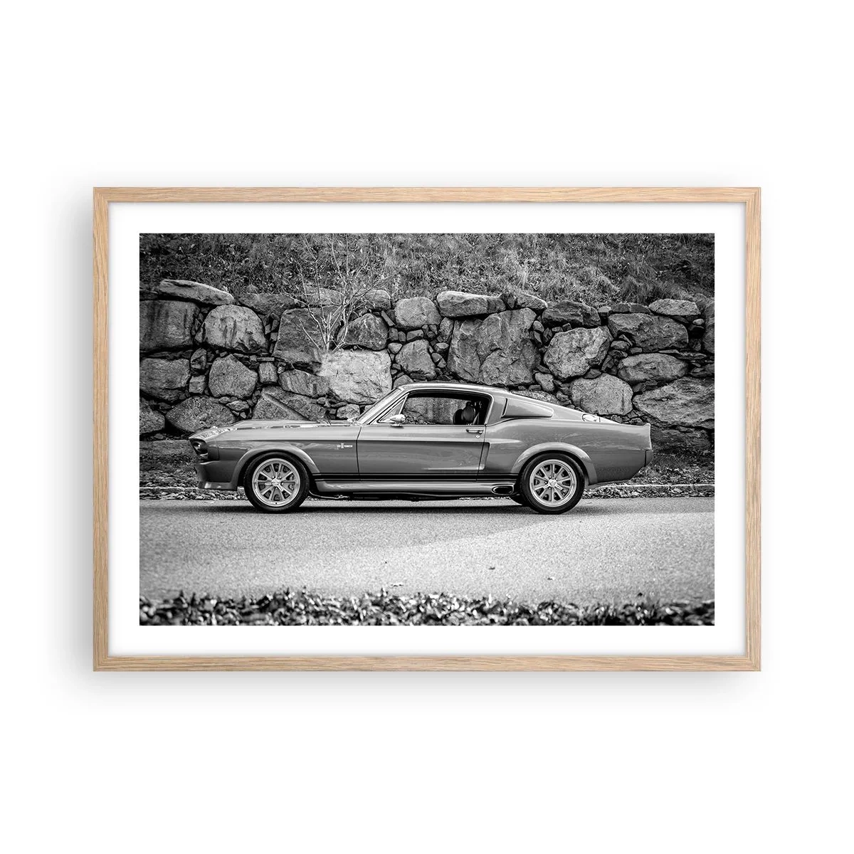 Poster in einem Rahmen aus heller Eiche - Die Legende der 1960er - 70x50 cm