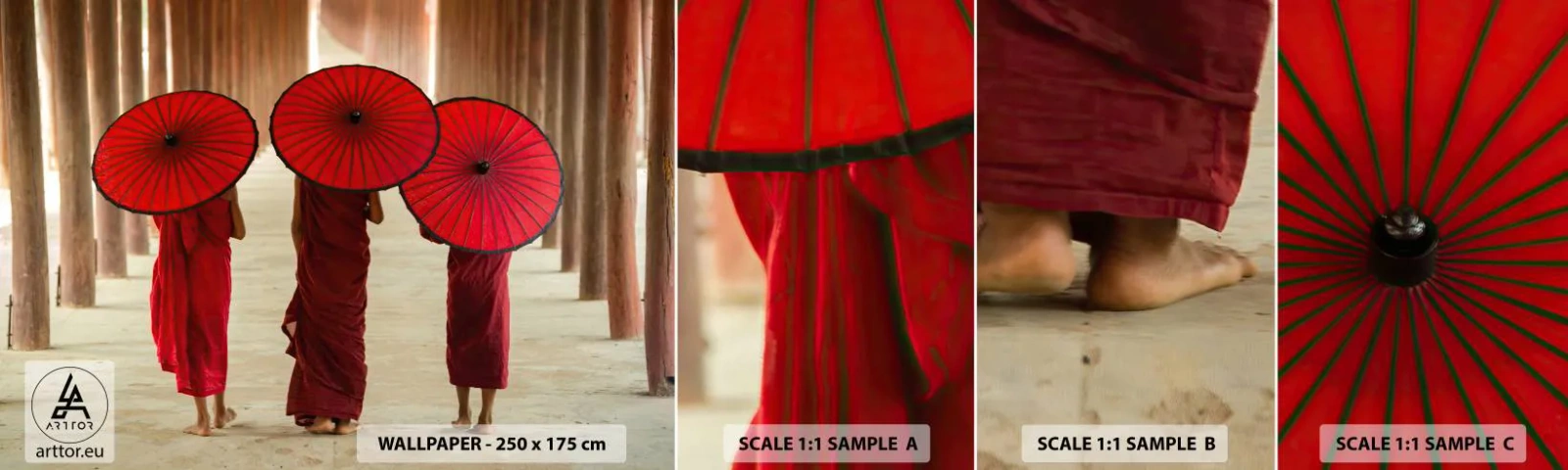 Fototapeten Muster Selbstklebend Deluxe Sticker - Auf dem Weg ins Reine Land - Asien, Birma, Frauen - 100x30 cm