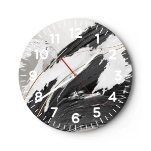 Wanduhr - Glasuhr - Abstraktion in großem Stil - 30x30 cm