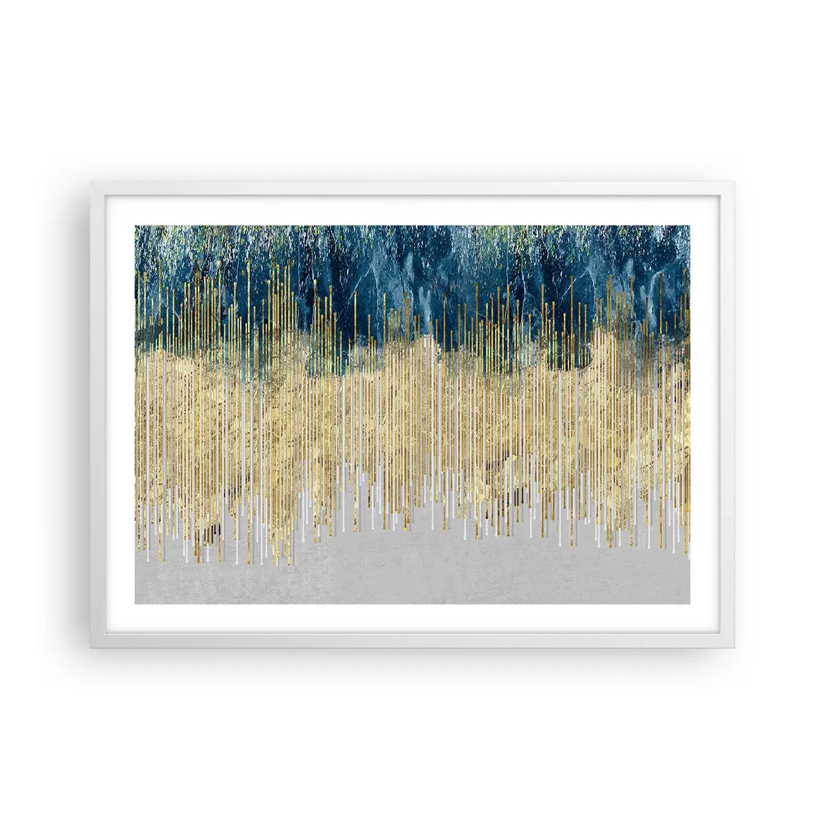 Poster in einem weißen Rahmen - Vergoldete Grenze - 70x50 cm