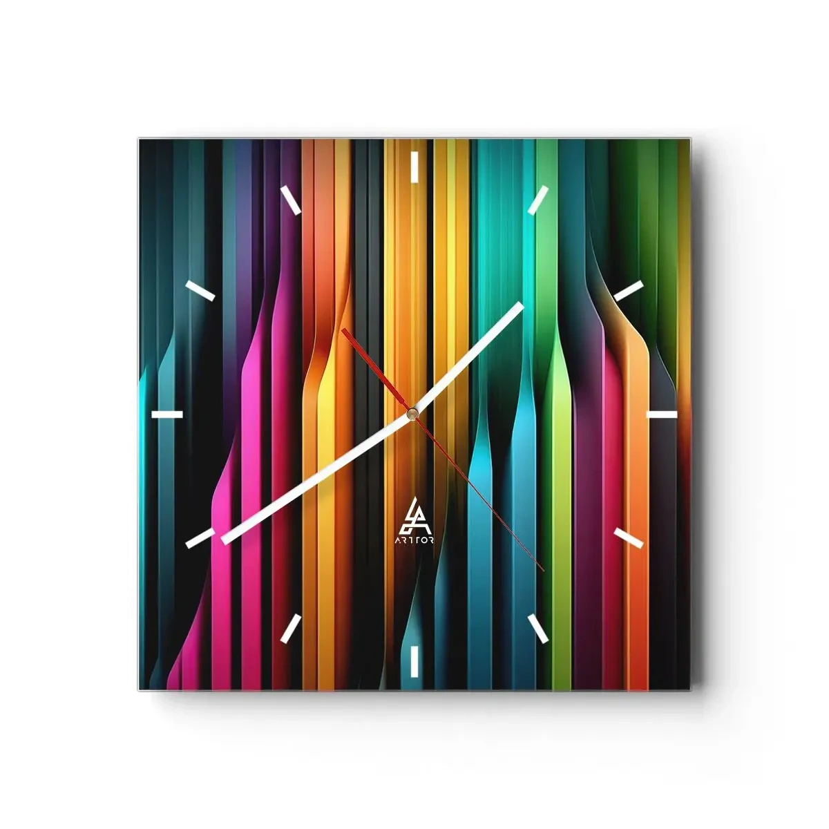 Wanduhr - Glasuhr - Lichtorgan - 40x40 cm