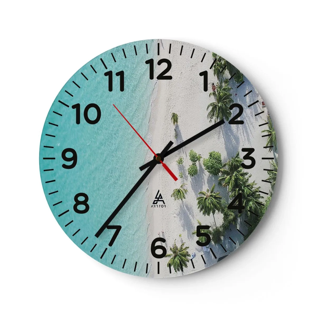 Wanduhr - Glasuhr - Urlaub im Paradies - 30x30 cm