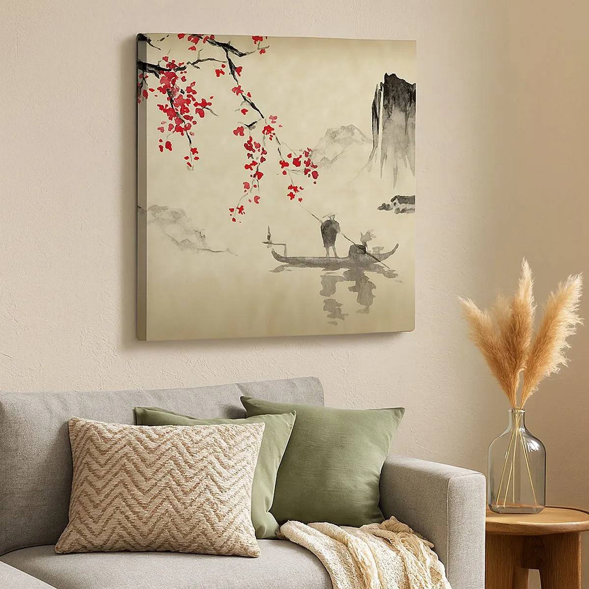 Bild auf Leinwand - Leinwandbild - Im Land der blühenden Kirschbäume - 30x30 cm