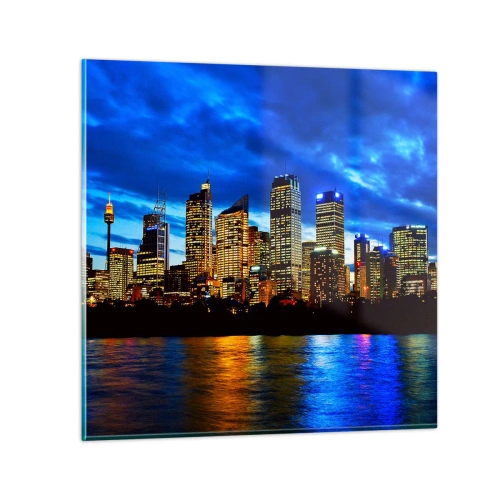 Glasbild - Bild auf glas - Eine Nacht der Lichter und Farben - 40x40 cm