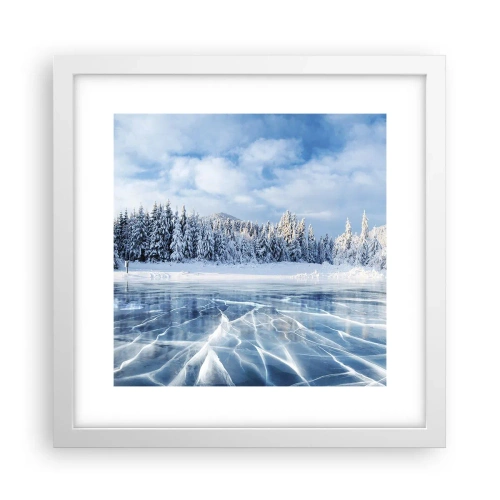Poster in einem weißen Rahmen - Eine schillernde und kristallklare Aussicht - 30x30 cm